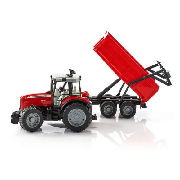Bruder Tracteur Massey Ferguson 7480 avec remorque à benne - BDR02045 – Image 2