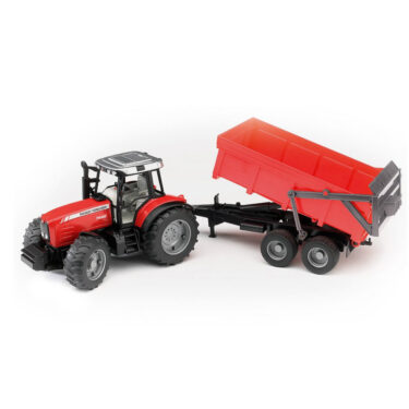 Bruder Tracteur Massey Ferguson 7480 avec remorque à benne - BDR02045