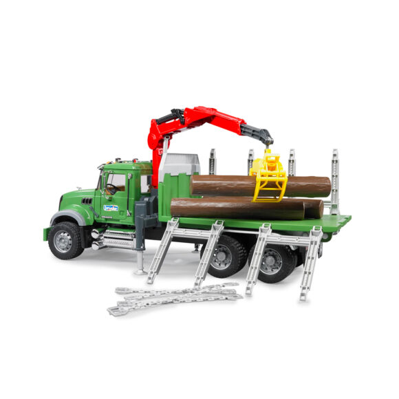 Camion MACK Granite chargeuse à bois avec 3 troncs d'arbre - BDR02824 – Image 2