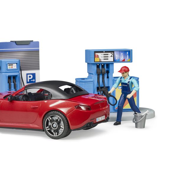 Bruder 62611 Station service bworld avec véhicule et station de lavage
