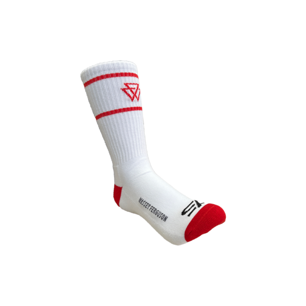 White and red Massey Ferguson stockings